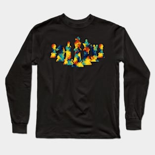 Chess Pieces Color Splash Long Sleeve T-Shirt